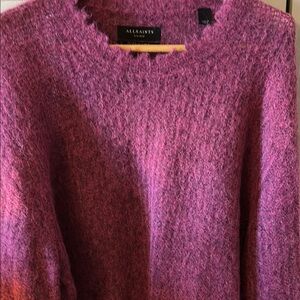 All Saints Fuchsia Pink Italian Yarn Sweater